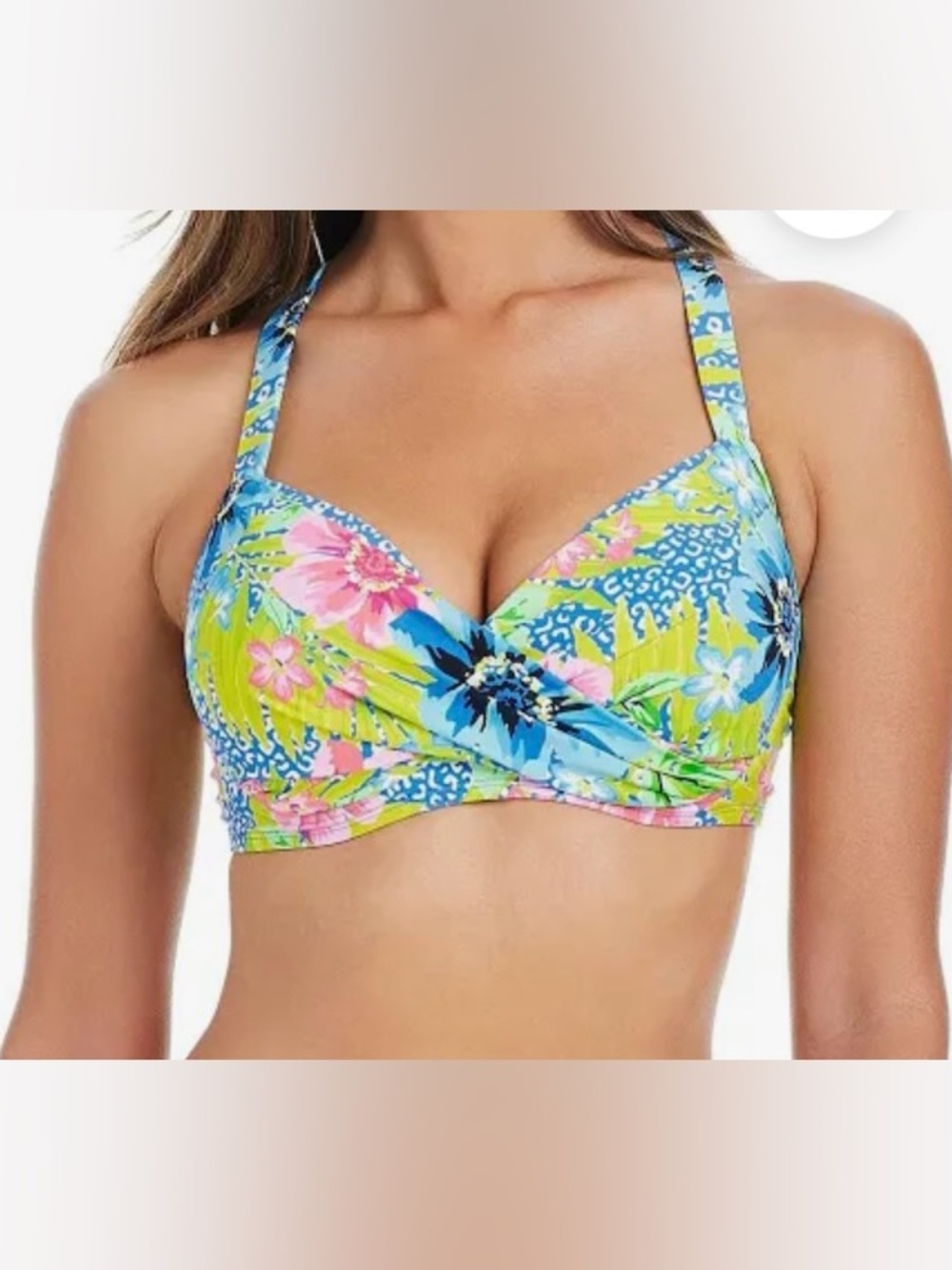 NWT Bleu by Rod Beattie
Women's Let's Get Away Printed Underwire Bikini Top 34D